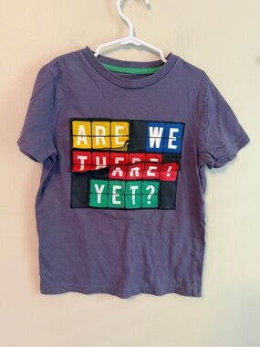 Mini Boden Kids Tee with Color Block 'Are We There Yet?' Graphic